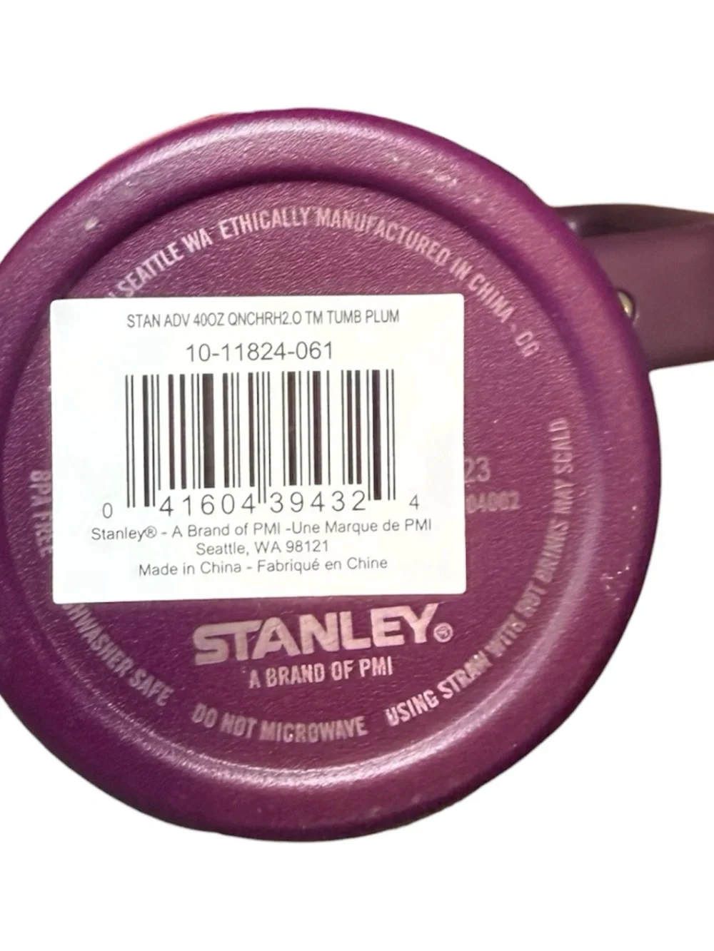 Brand New Stanley Quencher H2.0 Tumbler - Deep Plum with Orange Logo